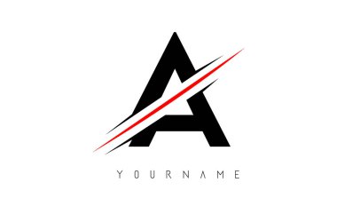 Yaratıcı Kırmızı Kesimli Harf Logosu Tasarımı.