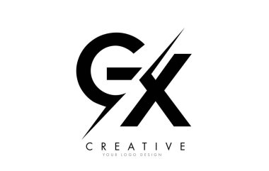 GX G X Letter Logo Design with a Creative Cut.
