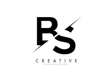 BS B S Letter Logo Design with a Creative Cut.