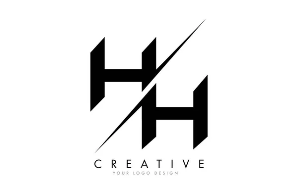 HH H H Letter Logo Design with a Creative Cut.