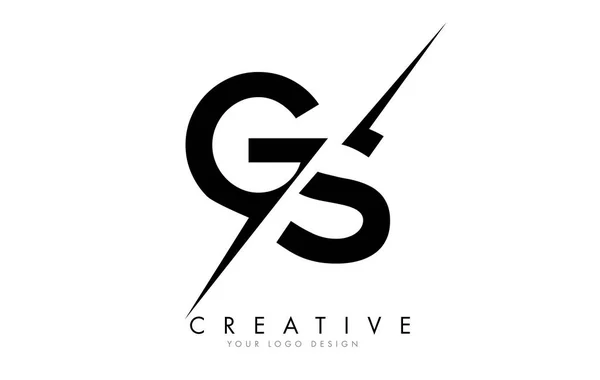 GS G S Carta Logo Design com um corte criativo . — Vetor de Stock