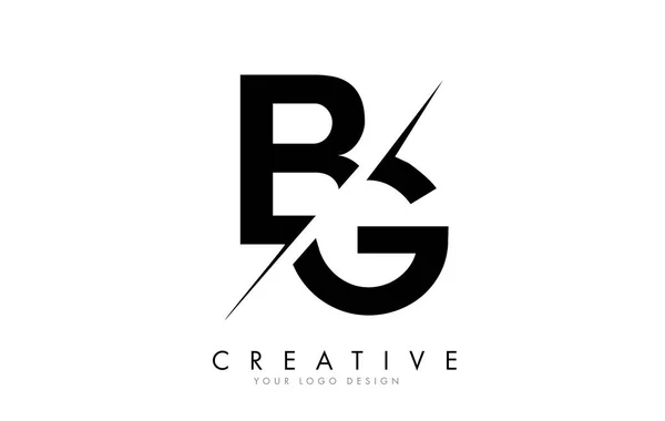 Bg b g Buchstabe Logo Design mit einem kreativen Schnitt. — Stockvektor