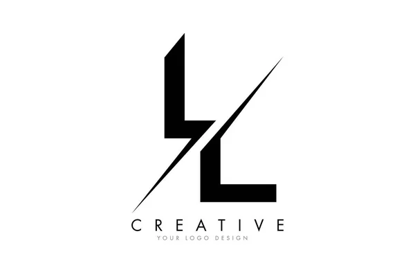 Ll L Letter Logo Σχεδιασμός με Creative Cut. — Διανυσματικό Αρχείο