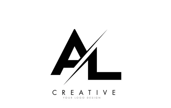 AL A L Letter Logo Design with a Creative Cut. — Stock Vector