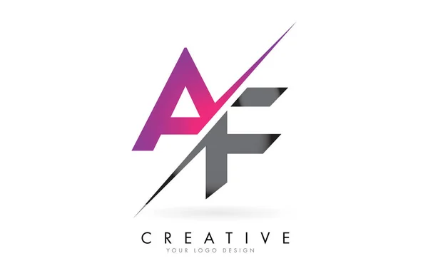 Logo AF A F Letter avec design Colorblock et coupe créative . — Image vectorielle