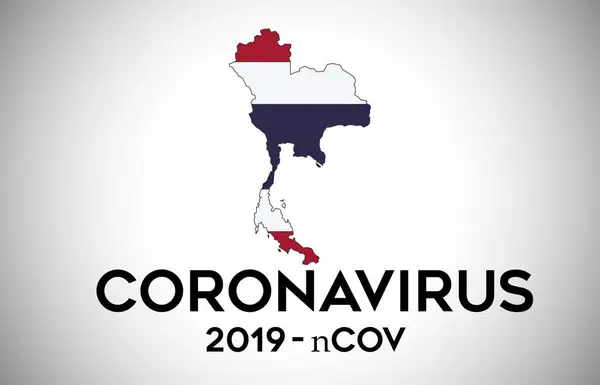 Coronavirus στην Ταϊλάνδη και σημαία χώρας εντός των συνόρων της χώρας M — Διανυσματικό Αρχείο