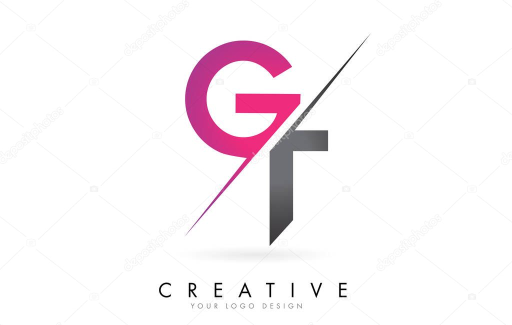 GT G T Letter Logo with Color block Design and Creative Cut. Creative logo design.