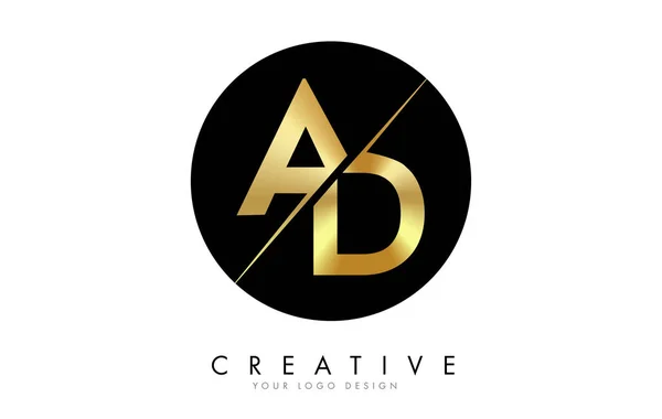 Golden Letter Logo Design Avec Une Coupe Créative Design Logo — Image vectorielle