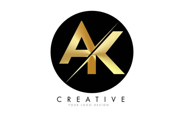 Golden Letter Logo Design Avec Une Coupe Créative Design Logo — Image vectorielle