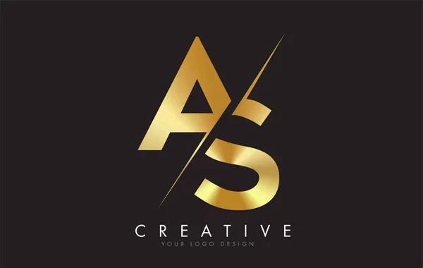 Golden Letter Logo Design Avec Une Coupe Créative Logo Créatif — Image vectorielle