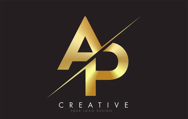 Golden Letter Logo Design Creative Cut Creative Logo Design Black — Stock Vector