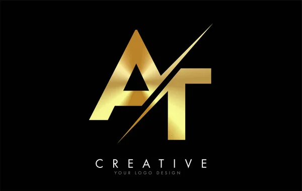 Golden Letter Logo Design Creative Cut Creative Logo Design Black — Stock Vector