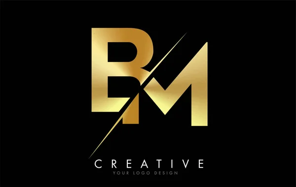 Golden Letter Logo Design Creative Cut Creative Logo Design Black — Stock Vector