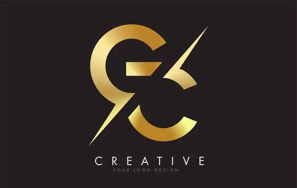 Gc G C Altın Harf Logosu Tasarımı ve Yaratıcı Kesimi. Siyah Arkaplan ile yaratıcı logo tasarımı.