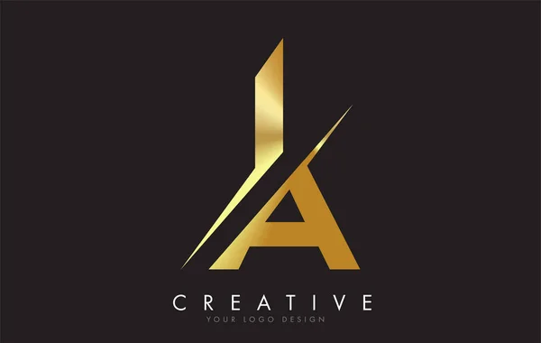 Une Lettre Logo Design Avec Une Coupe Créative Logo Créatif — Image vectorielle