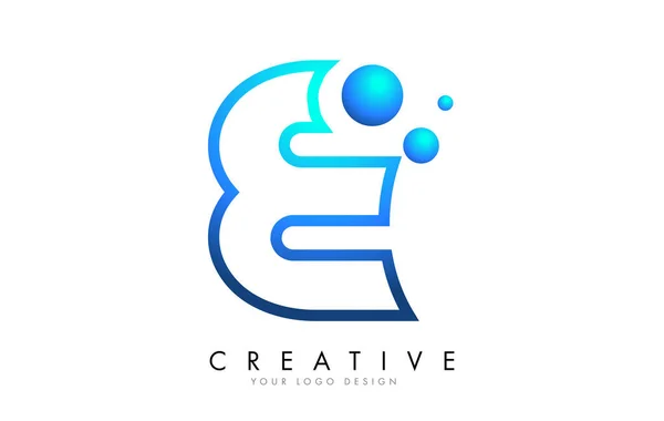 Дизайн Логотипа Буквы Эффектом Ленты Точками Цветное Круглое Письмо Голубым — стоковый вектор
