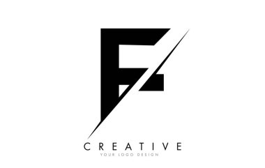 Yaratıcı Kesimli F Harfi Logo Tasarımı. Yaratıcı logo tasarımı.