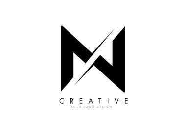 Yaratıcı Kesimli N Harfi Logo Tasarımı. Yaratıcı logo tasarımı.
