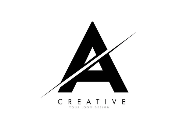 Une Lettre Conception Logo Avec Une Coupe Créative Conception Logo — Image vectorielle