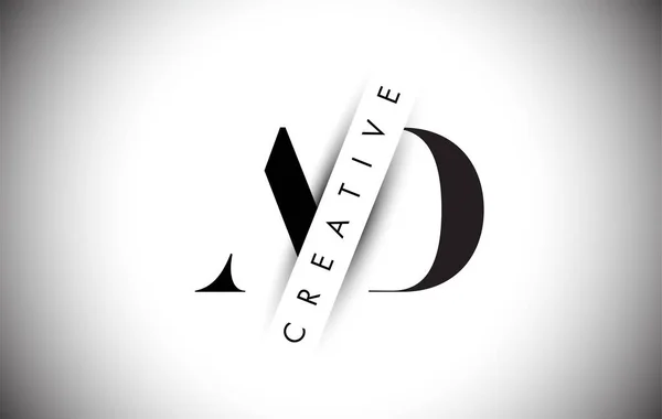 Lettre Conception Logo Avec Coupe Ombre Créative Conception Illustration Vectorielle — Image vectorielle