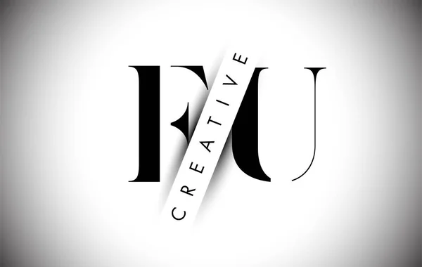 Letter Logo Mit Kreativem Schattenschnitt Und Überlagertem Text Vektor Illustration — Stockvektor