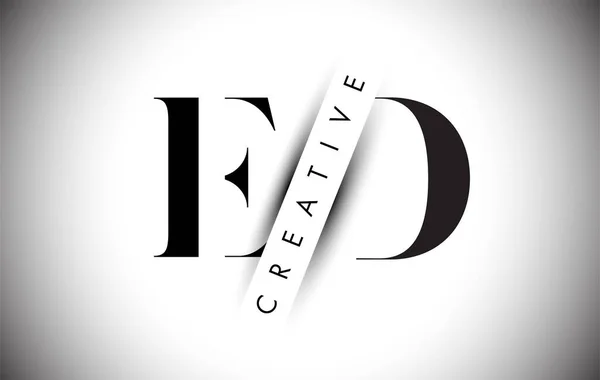 Logo Lettre Avec Découpage Ombre Créatif Conception Illustration Vectorielle Texte — Image vectorielle