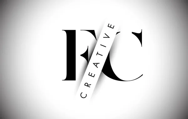 Logo Lettre Avec Coupe Ombre Créative Conception Illustration Vectorielle Texte — Image vectorielle