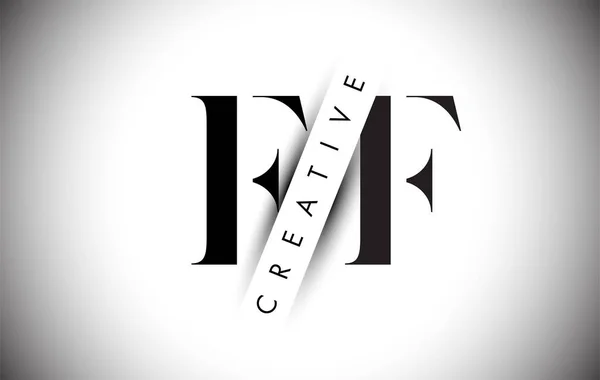 Logo Lettre Avec Coupe Ombre Créative Conception Illustration Vectorielle Texte — Image vectorielle