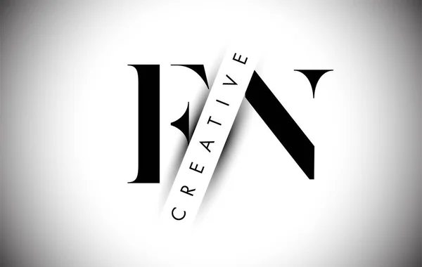 Logo Lettre Avec Coupe Ombre Créative Dessin Illustration Vectoriel Texte — Image vectorielle