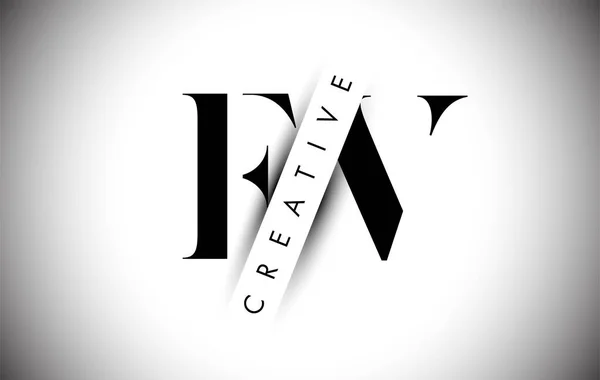Logo Lettre Avec Découpage Ombre Créatif Conception Illustration Vectorielle Texte — Image vectorielle