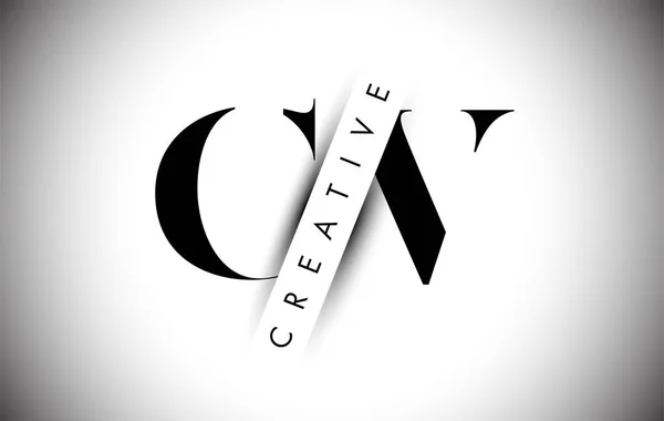 Logo Lettre Avec Coupe Ombre Créative Conception Illustration Vectorielle Texte — Image vectorielle