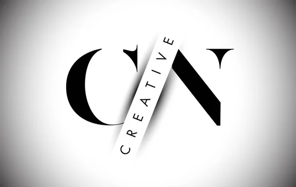 Logo Lettre Avec Coupe Ombre Créative Illustration Vectorielle Texte Superposée — Image vectorielle