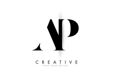 Yaratıcı Dikey Gölge Kesme Vektörü Resmetme Tasarımı olan bir P Harfi Logosu.