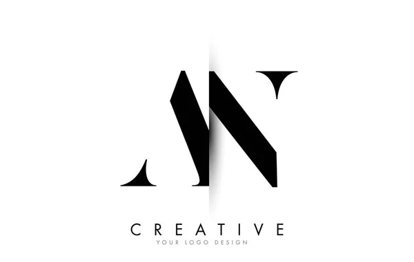Letter Logo Creative Vertical Shadow Cut Vector Illustration Design — Stock Vector