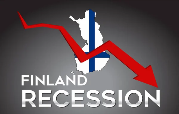 Χάρτης Της Φινλανδίας Ύφεση Οικονομική Κρίση Creative Concept Την Οικονομική — Διανυσματικό Αρχείο