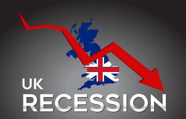 Χάρτης Της Ύφεσης Του Ηνωμένου Βασιλείου Οικονομική Κρίση Creative Concept — Διανυσματικό Αρχείο