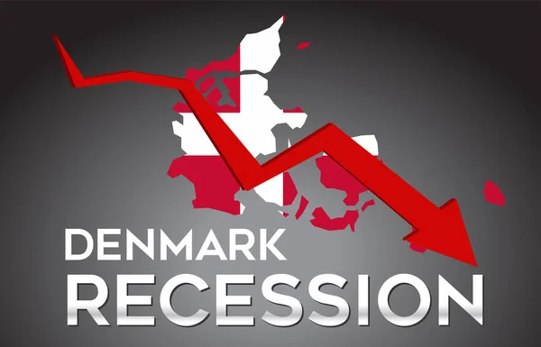 Mapa República Checa Recesión Crisis Económica Concepto Creativo Con Colapso — Vector de stock