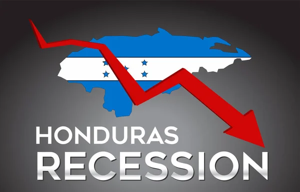 Mapa Honduras Recesión Crisis Económica Concepto Creativo Con Colapso Económico — Vector de stock
