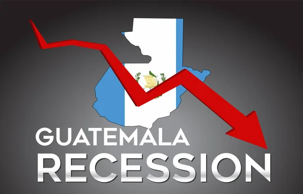 Mapa Guatemala Recesión Crisis Económica Concepto Creativo Con Colapso Económico — Vector de stock