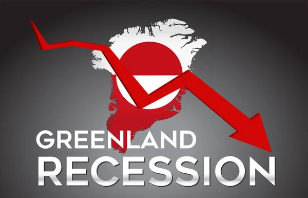 Mapa Groenlandia Recesión Crisis Económica Concepto Creativo Con Choque Económico — Archivo Imágenes Vectoriales