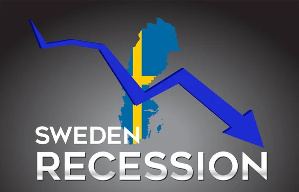 Χάρτης Της Σουηδίας Ύφεσης Οικονομική Κρίση Creative Concept Την Οικονομική — Διανυσματικό Αρχείο