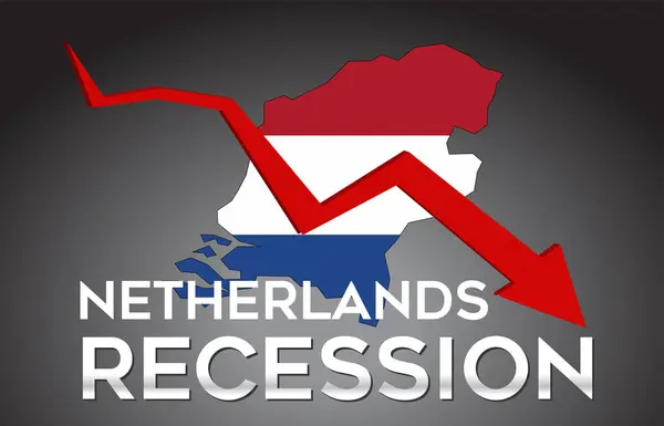 Χάρτης Ολλανδίας Recession Economic Crisis Creative Concept Economic Crash Arrow — Διανυσματικό Αρχείο