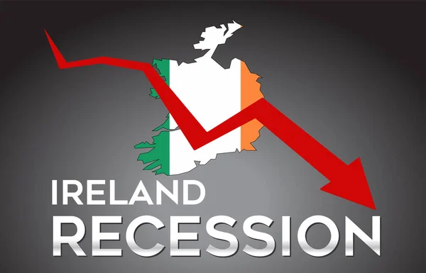 Χάρτης Της Ιρλανδίας Ύφεση Οικονομική Κρίση Δημιουργική Έννοια Την Οικονομική — Διανυσματικό Αρχείο