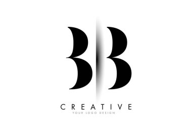 BB Harf Logosu Tasarımı Yaratıcı Gölge Kesme Vektörü Çizimi Tasarımı.
