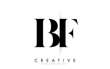 Yaratıcı Gölge Kesme Vektörü İllüstrasyon Tasarımı ile BF B F Harf Logosu Tasarımı.