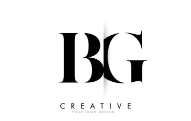 BG B G Harf Logosu Tasarımı Yaratıcı Gölge Kesme Vektörü Çizimi Tasarımı.