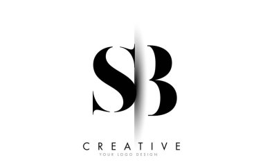 SB S B Harf Logosu Tasarımı Yaratıcı Gölge Kesme Vektörü Çizimi Tasarımı.