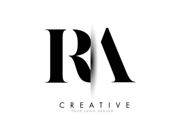 RA R A Harf Logosu Tasarımı Yaratıcı Gölge Kesimi Vektör Çizimi Tasarımı.