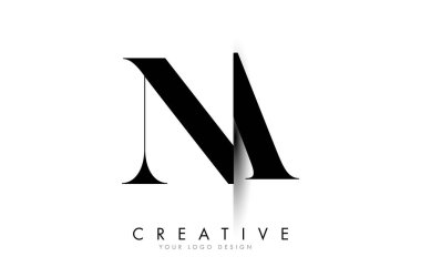 Yaratıcı Gölge Kesme Vektörü Çizimi Tasarımlı Bir Harf Logosu Tasarımı.