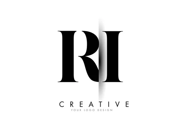 Letter Logo Design Mit Kreativem Shadow Cut Vector Illustration Design — Stockvektor